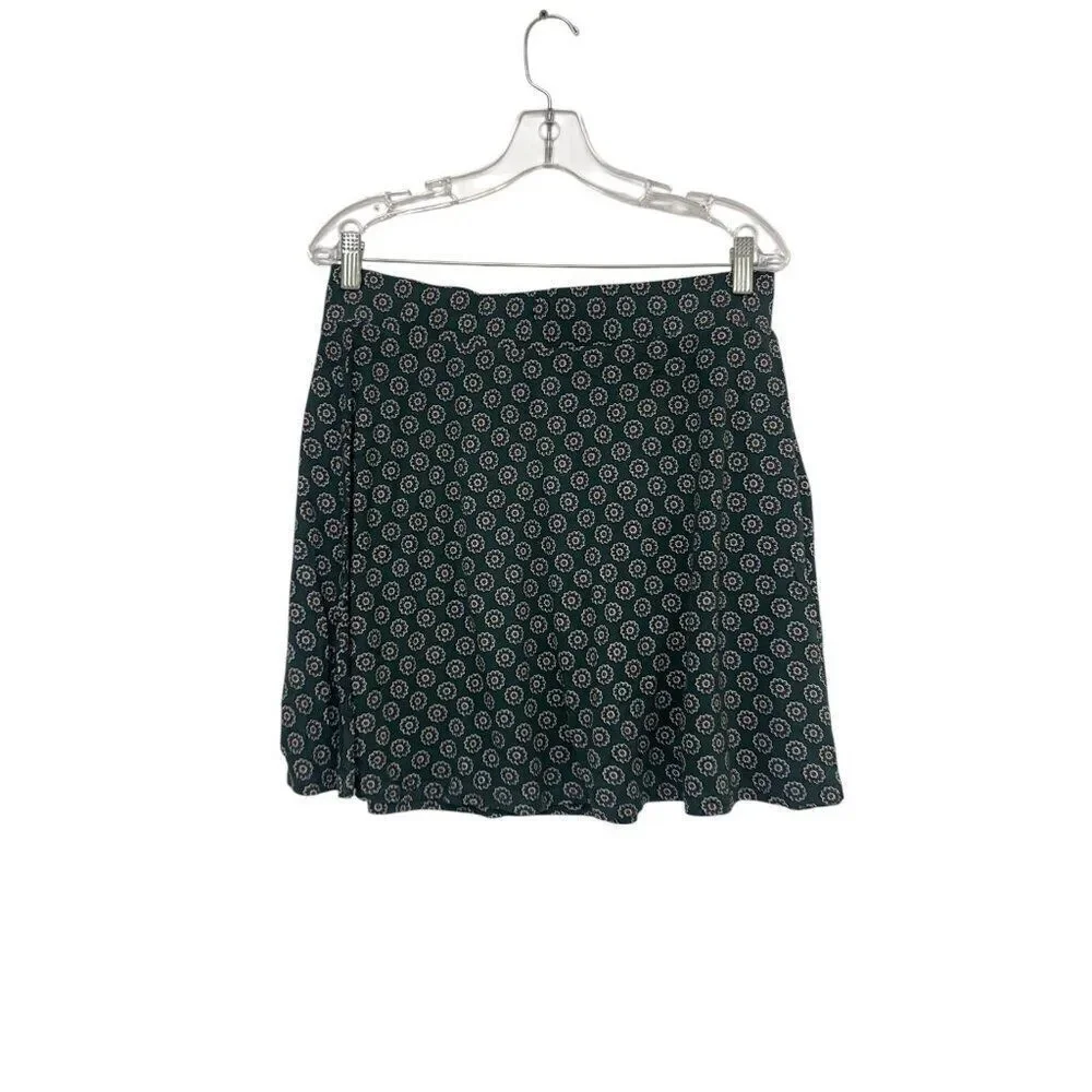 Boden Womens Mini wrap Skirt UK 14 US 10 Green Floral Jersey Pull On R0281 NWT